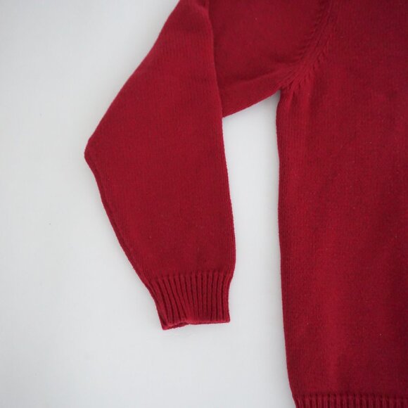 Eddie Bauer Red Cotton Crewneck Sweater Classic Preppy Quiet Luxury L - Picture 7 of 9